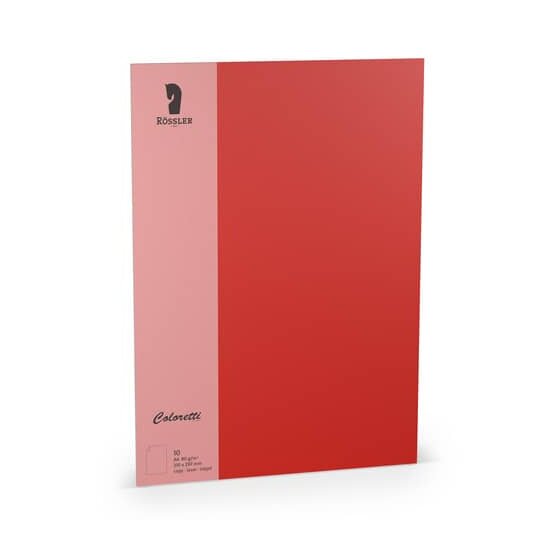 Rössler Papier Coloretti Briefbogen - A4, 80g, 10 Blatt, mohn