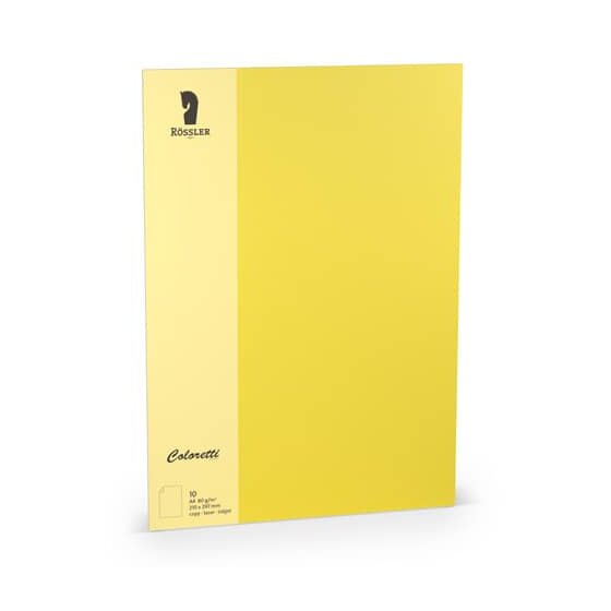 Rössler Papier Coloretti Briefbogen - A4, 80g, 10 Blatt, goldgelb