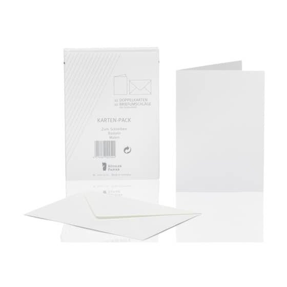 Rössler Papier Kartenpackung - A6/C6, 10/10 Stück, weiß