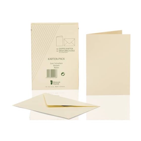 Rössler Papier Kartenpackung - A6/C6, 10/10 Stück, chamois