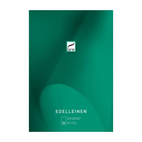DFW Briefblock Edelleinen - A4, unliniert, 80 g/qm, 50 Blatt