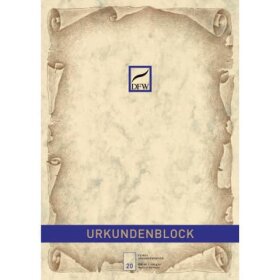 DFW Briefblock Marmorpapier Urkunde - A4, 100 g/qm, 20...