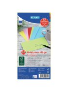 STYLEX® Briefumschläge - DL, ohne Fenster, nassklebend, 20 Stück sortiert