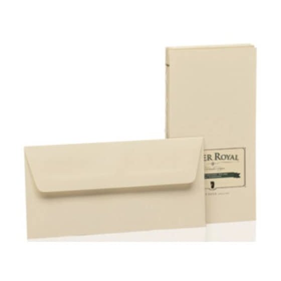 Rössler Papier Paper Royal Briefhüllen - DIN lang mit Seidenfutter, 20 Stück, chamois