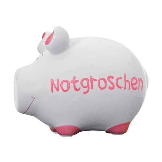 KCG Spardose Schwein "Notgroschen" - Keramik, klein