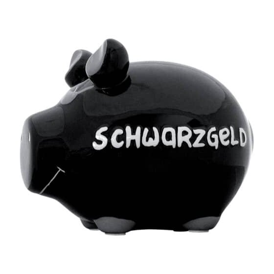 KCG Spardose Schwein "Schwarzgeld" - Keramik, klein