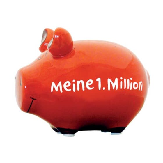 KCG Spardose Schwein "Meine 1. Million" - Keramik, klein