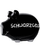 KCG Spardose Schwein "Schwarzgeld" - Keramik, schwarz, mittel