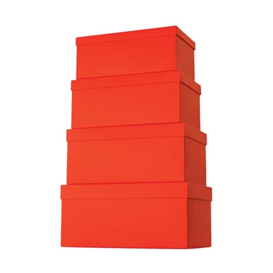 Stewo Geschenkkarton One Colour - 4 tlg., hoch, rot