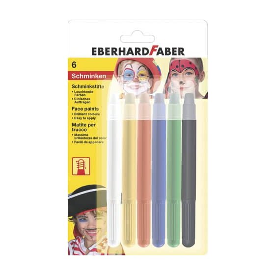 Eberhard Faber Schminkstifte-Set - drehbar, 6 Farben sortiert