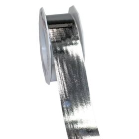 PRÄSENT Ringelband - 40 mm x 25 m, metallic-silber