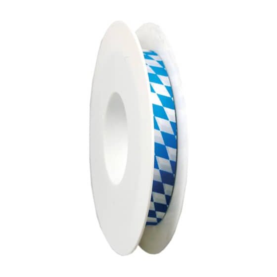 Goldina® Zier Acetatband - 15 mm x 25 m, Raute, weiß/blau