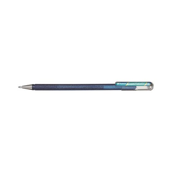 Pentel® Gelschreiber Hybrid Dual Glitter - 0,5 mm, blau/metallic grün