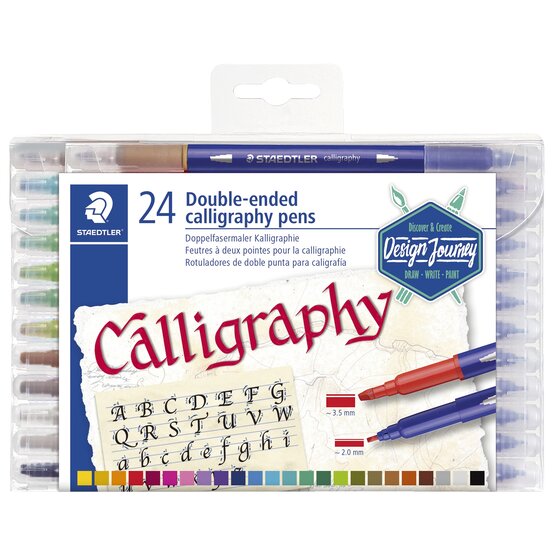 Staedtler® Fasermaler Calligraph duo - 24 Farben sortiert, Doppelspitze