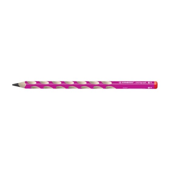 STABILO® Ergonomischer Dreikant-Bleistift für Rechtshänder - EASYgraph in pink - Einzelstift - Härtegrad B