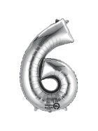 amscan® Folienballon Zahl 6 - silber