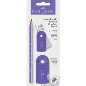 Faber-Castell Bleistift-Set Jumbo SPARKLE - lila, 3-tlg.