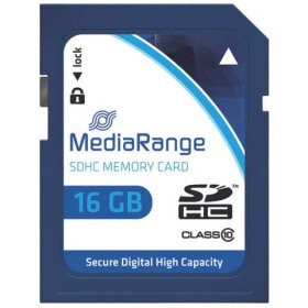 MediaRange SDHC Speicherkarte, Klasse 10, 16GB