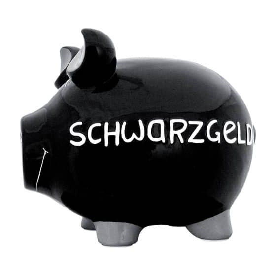 KCG Spardose Schwein "Schwarzgeld" - Keramik, groß