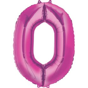 amscan® Folienballon XXL Zahl 0 - rosa