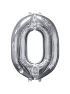 amscan® Folienballon XL Zahl 0 - silber