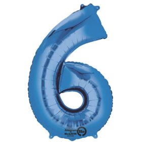 amscan® Folienballon XXL Zahl 6 - blau
