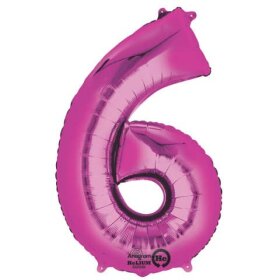amscan® Folienballon XXL Zahl 6 - rosa