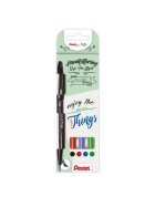 Pentel® Faserschreiber Brush Pen - 0,2-2,0 mm, 4er Pack sortiert