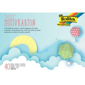 Folia Bastelblock Basic Motivkarton - A6, 40 Blatt sortiert