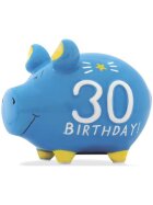 KCG Spardose Schwein "30 Birthday" - Keramik, klein