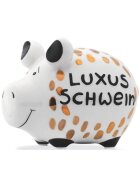 KCG Spardose Schwein "Luxusschwein" - Keramik, Gold-Edition, klein