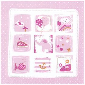 Home Fashion® Lunchservietten Baby - 33 x 33 cm, rosa