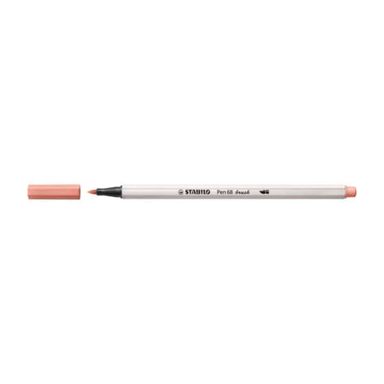 STABILO® Premium-Filzstift mit Pinselspitze für variable Strichstärken - Pen 68 brush - Einzelstift - apricot