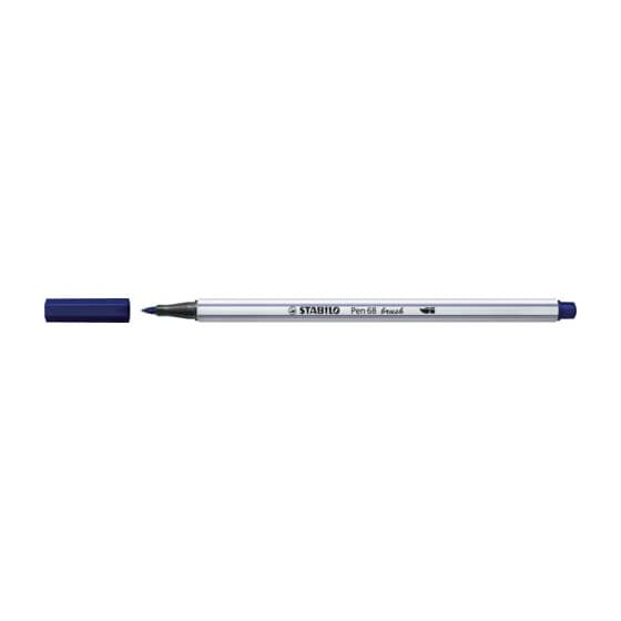 STABILO® Premium-Filzstift mit Pinselspitze für variable Strichstärken - Pen 68 brush - Einzelstift - preußischblau