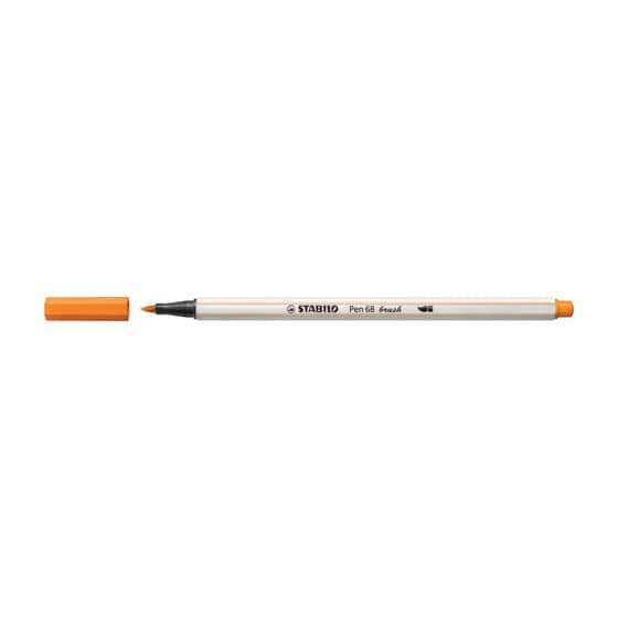 STABILO® Premium-Filzstift mit Pinselspitze für variable Strichstärken - Pen 68 brush - Einzelstift - orange