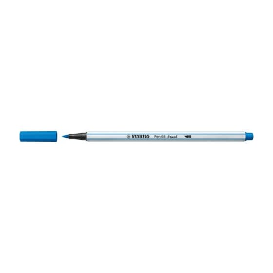 STABILO® Premium-Filzstift mit Pinselspitze für variable Strichstärken - Pen 68 brush - Einzelstift - dunkelblau