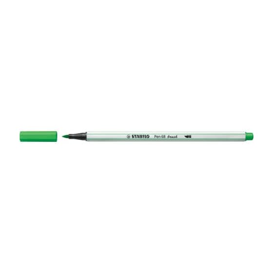 STABILO® Premium-Filzstift mit Pinselspitze für variable Strichstärken - Pen 68 brush - Einzelstift - hellgrün
