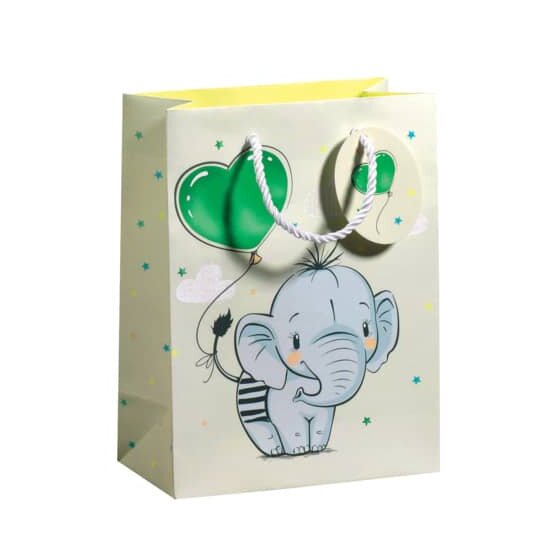 Geschenktragetasche Baby Elefant - 17 x 22,5 x 9 cm