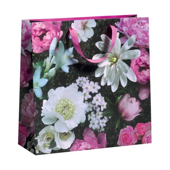 Geschenktragetasche Blumen - 33 x 33 x 12 cm