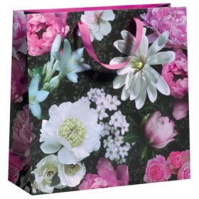 Geschenktragetasche Blumen - 33 x 33 x 12 cm
