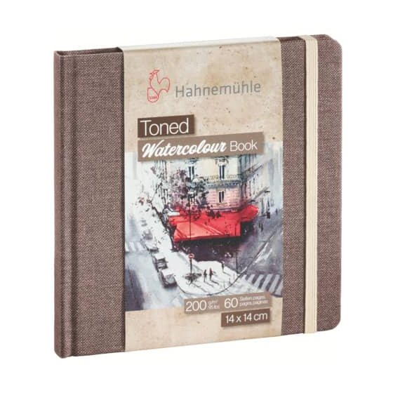 Hahnemühle Toned Watercolour Book - 14x14 cm, 200 g/qm, beige, oberflächengeleimt, 30 Blatt