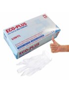 ECO-PLUS Einmalhandschuhe - Größe L, 100 Stück, Vinyl, weiß
