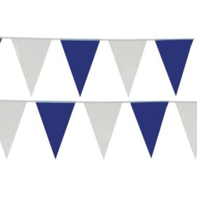 Wimpelkette - blau/weiß, Kunststoff, 10 m