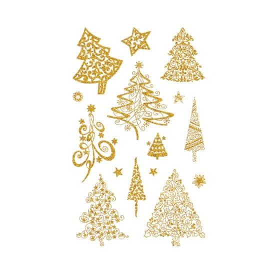 Avery Zweckform® Z-Design 52273 Weihnachtssticker - Weihnachtsbäume, goldgeprägt, 30 Sticker