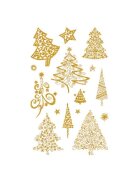 Avery Zweckform® Z-Design 52273 Weihnachtssticker - Weihnachtsbäume, goldgeprägt, 30 Sticker