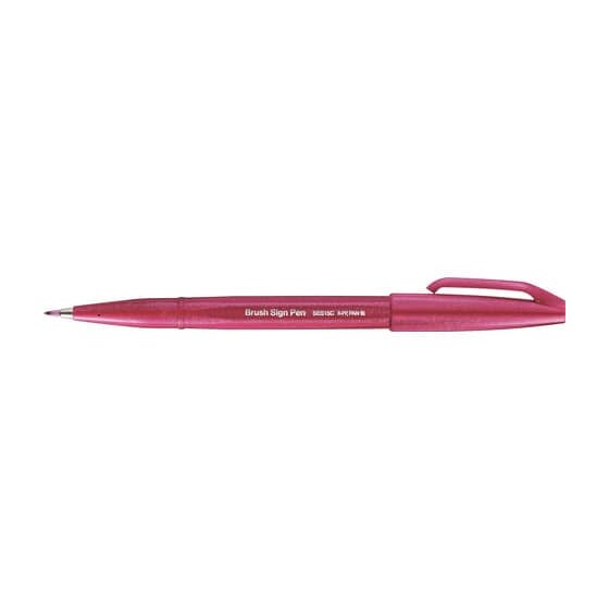 Pentel® Kalligrafiestift Sign Pen Brush - Pinselspitze, burgunderrot