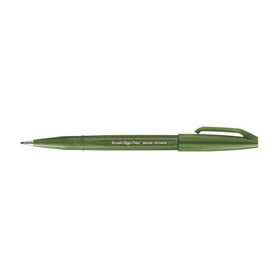 Pentel® Kalligrafiestift Sign Pen Brush - Pinselspitze, olivgrün