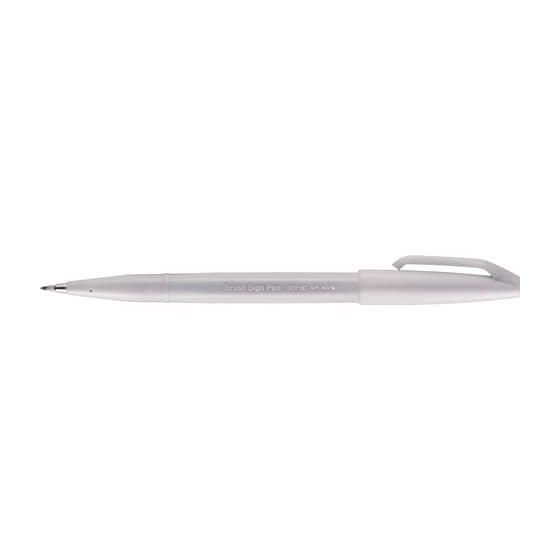 Pentel® Kalligrafiestift Sign Pen Brush - Pinselspitze, hellgrau