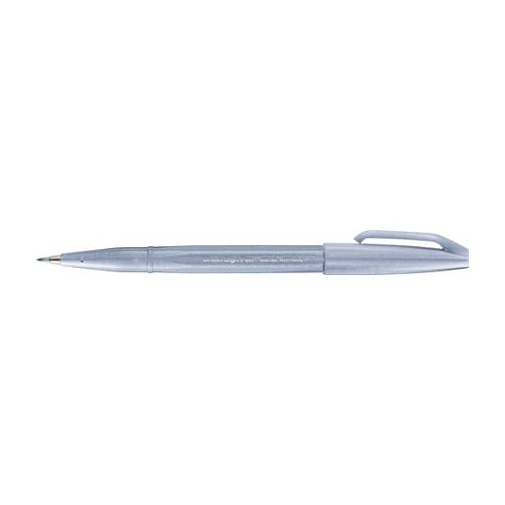 Pentel® Kalligrafiestift Sign Pen Brush - Pinselspitze, blaugrau