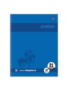 Staufen® Collegeblock Premium LIN 21 - A5, 80 Blatt, 90 g/qm, blau, liniert mit Rand innen